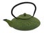 800ml Flat Cast Iron Teapot + Mesh Infuser - Green Carousel 1