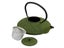 800ml Flat Cast Iron Teapot + Mesh Infuser - Green Carousel 2