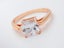 Rings Square Cut CZ Diamonds Rose Gold Plated Ring Size 8 Carousel 1