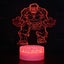 Hulk 3D Night LED Light, Power By USB, 7 Changeable colors Carousel 7