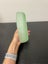 Vintage horse shoe shaped green depression glass vase Carousel 4