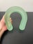 Vintage horse shoe shaped green depression glass vase Carousel 5