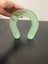 Vintage horse shoe shaped green depression glass vase Carousel 7