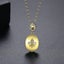 Necklace Oval Pendant Genuine Yellow Gold Plated CZ Diamonds Necklace Carousel 2