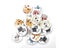 50Pcs New Flower Printed Round Wooden Button 2 Holes 15mm Mixed Wood Buttons Carousel 9