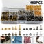 480PCS Leather Rivets Double Cap Rivet Tubular Metal Studs Fastener Sna Carousel 1