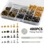 480PCS Leather Rivets Double Cap Rivet Tubular Metal Studs Fastener Sna Carousel 6