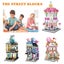 Mini Street View Building Blocks Model,House Model Educational Creative Carousel 3