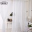 2Pcs Panels Of Voile Slot Top Net Curtains Plain Window Curtain Home De Carousel 3