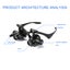 Eye Glasses Loupe with Light Jeweler Watch Repair Tool LED Double Magni Carousel 5