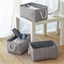 L Storage Bin Basket Box Linen Fabric Organizer Drawer Container Househ Carousel 5