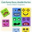 Wooden Expression Puzzle Building Cubes,Face Change Cube Game Education Carousel 3