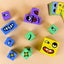 Wooden Expression Puzzle Building Cubes,Face Change Cube Game Education Carousel 5