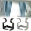 2PCS Heavy Duty Metal Curtain Rod Pole Wall Brackets Screw Hook Holder Carousel 1