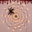 Halloween Spider Web Lights Black Plush Spider 3.25 Inches 70 Led Water Carousel 3