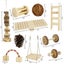 10pcs Natural Wooden Hamster Toys Set Guinea Pig Toy Rabbit Rat Chinchi Carousel 3
