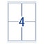 Avery Weather Resistant Label L4774 White 4 Up 20 Sheets Laser 99.1x139mm Rem... Carousel 4