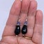 Black Drop Earrings with Premium Crystals "Jamal" (Blue) Carousel 3