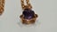 9ct Rose Gold 5CT Fancy Hexagonal Cut Amethyst & Orange Sapphire Pendant & Chain Carousel 2