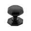 Tradco Cupboard Knob Octagonal with Backplate 38mm Matt Black 4086 Carousel 1