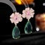 Green crystal long type Eardrop earrings Carousel 2