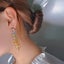 Yellow crystal long type Eardrop earrings Carousel 3