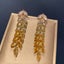 Yellow crystal long type Eardrop earrings Carousel 1
