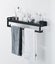 Bathroom Shelf with Towel Rail and Hook 40cm Matt Black drilling / no drilling Carousel 1
