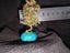 Copper Wire Tree , green beads, blue handmade rock- miniature XMAS GIFT Carousel 5