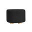 Black Fabric Ottoman Round Wooden Leg Foot Stool Carousel 1