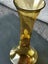 BOHEMIAN CZECH Amber vase Glass Gold Gilt raised ENAMEL FLOWers 20cm T x 9 Carousel 7