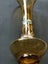 BOHEMIAN CZECH Amber vase Glass Gold Gilt raised ENAMEL FLOWers 20cm T x 9 Carousel 6