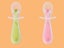 Gentle Scoop Baby Silicone Trainer Spoons With Choke Guard, 4pk, Pink/purple Carousel 2