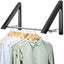 Bran Foldable Wall Clothes Racks 2 Pieces Space -saving Aluminum Clothing Hooks Carousel 1