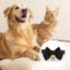 Luxury Handmade Pu Leather Pet Cat Collar Skull Bow Tie Collar Necklace Jewelry Carousel 3