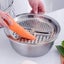 Multifunctional Stainless Steel Basin, Stainless Steel Sieve Set, 3-part, Kitche Carousel 3