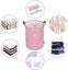 Thickened Foldable Round Storage Laundry Baskets, Cotton (pink) Carousel 3