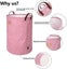 Thickened Foldable Round Storage Laundry Baskets, Cotton (pink) Carousel 4