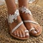 Beach Thong Sandals For Women, Womens Bohemia Flat Sandals Summer Beach Carousel 1