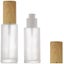 2pcsfrosted Glass Lotion Pump Bottle With Wood Grain Cover,refillable Empty Cosm Carousel 1