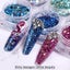 Holographic Glitter Nails Sequins, 6boxes 3d Colorful Shining Nail , Nail Spark Carousel 3