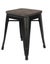 Amelie 46cm Stool - Matt Black Dark Elm/Wood Seat Carousel 2