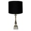 TABLE LAMP - ALUMINIUM/NICKEL FINISH /SH- BLACK LINEN Carousel 1