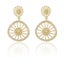 $1 reserve Gorgeous golden wheel design earrings with artificial crystal Carousel 6