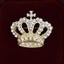 $1 reserve Gorgeous golden crown design brooch with artificial crystal Carousel 1
