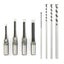 4PCS 1/2"-1/4" Wood Square Hole Mortising Chisel Drill Press Hole Saw Bits Set Carousel 4