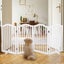 Goslash Picks Wooden Pet Gate Dog Fence Safety Stair Barrier Security Door 4 ... Carousel 8