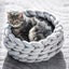 Cat Bed Basket Nest Hand Knitted Pet Sleeping Bag Thick Wool Round Donut Pet Bed Carousel 3