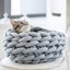Cat Bed Basket Nest Hand Knitted Pet Sleeping Bag Thick Wool Round Donut Pet Bed Carousel 4