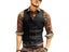 Men's Vest Suit Tweed Waistcoat Brown Black Groomman Wedding Jacket Victorian Carousel 3